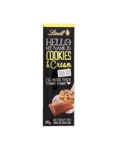 LINDT HELLO BAR COOKIES&CREAM 100 GM