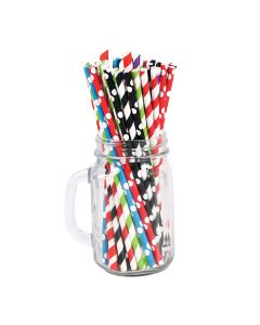 Retail Paper Straw Mix 8 Colors 6 X 197 Mm 