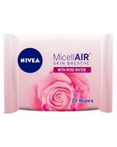 NIVEA FACE CLEANSER 3IN1 MCELLAR ROSE WATER WIPES 1x25s